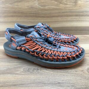 Keen Uneek Mens Size 7.5 Paracord Outdoor Sport Trail Gray Orange Sandals
